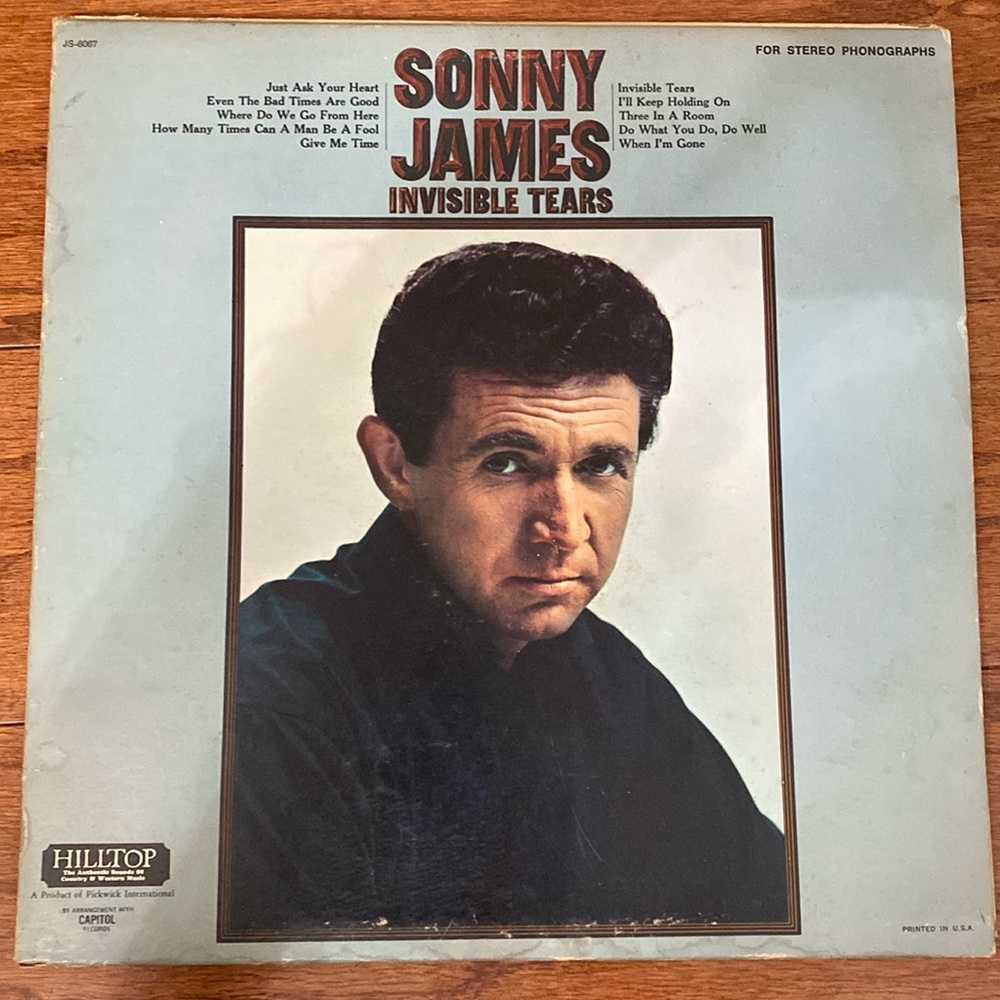 Sonny James - invisible tears Hilltop 6067 (LP vinyl record)